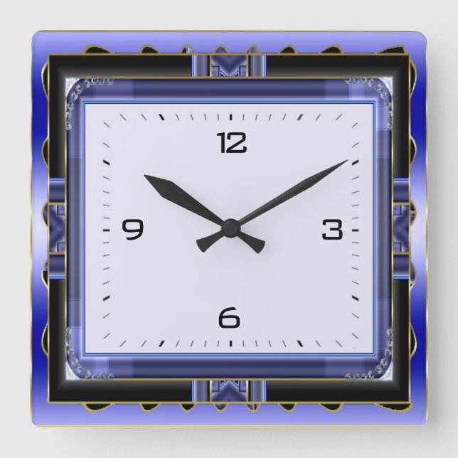 Reloj Cuadrado Azul (Anverso)