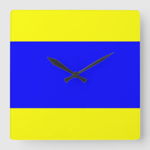 Reloj Cuadrado Azul amarillo delta