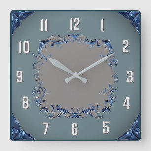 Reloj Cuadrado Azul Art Déco