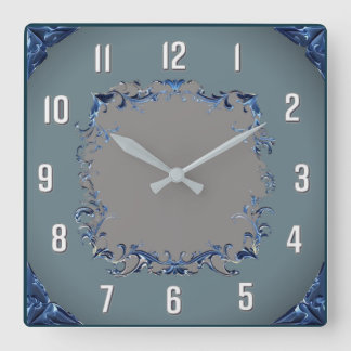 Reloj Cuadrado Azul Art Déco