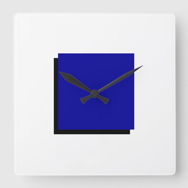 Reloj Cuadrado Azul Bauhaus clásico (Anverso)