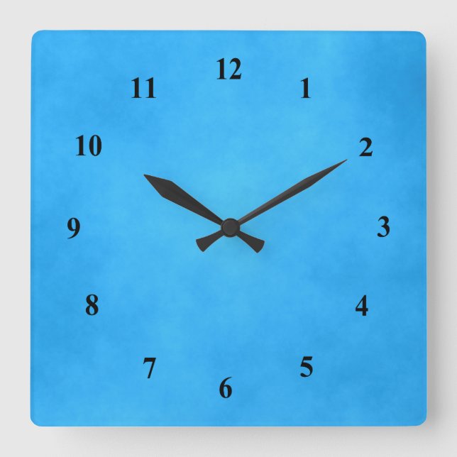 Reloj Cuadrado Azul brillante (Anverso)