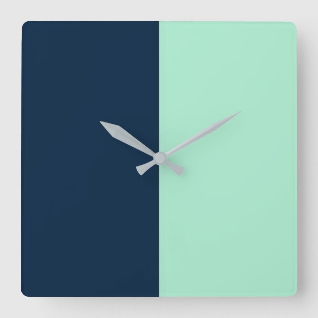 Reloj Cuadrado Azul de Marinero y Menta (Anverso)