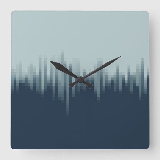 Reloj Cuadrado Azul de medianoche (Anverso)