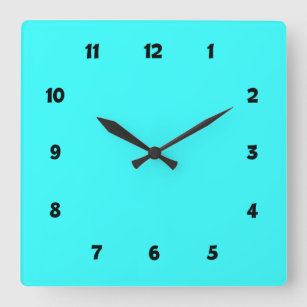 Reloj Cuadrado Azul eléctrico con números