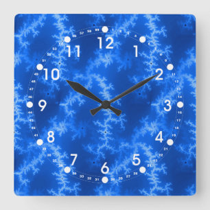 Reloj Cuadrado Azul inconsútil del fractal