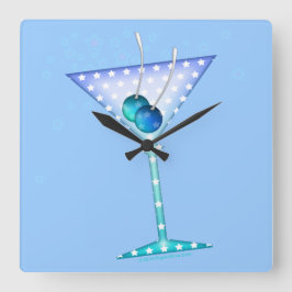 RELOJ CUADRADO AZUL MARTINI WALL CLOCK
