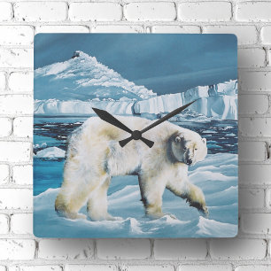 Reloj Cuadrado Azul polar ártico