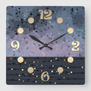 Reloj Cuadrado Azul púrpura, abstracción