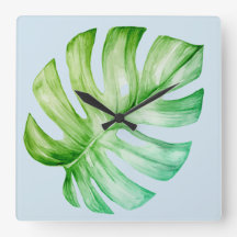 Azul Tropical Botánico Verde de la hoja Monstera