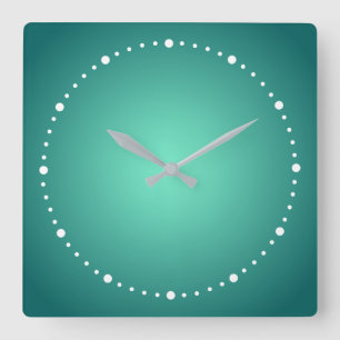 Reloj Cuadrado Azul Verde Teal Luz a Oscuros Tonos 