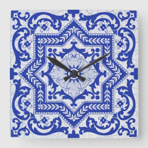 Reloj Cuadrado Azulejo Vintage
