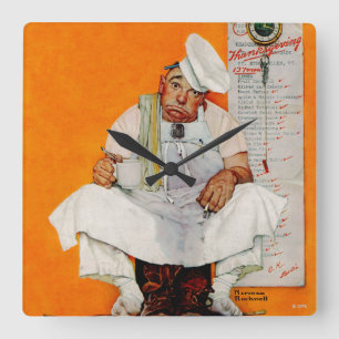 Reloj Cuadrado Azules del día de la acción de gracias