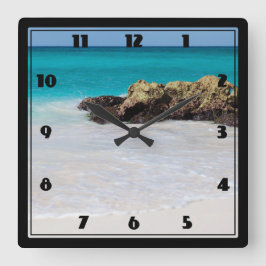 Reloj Cuadrado Azure Ocean Sandy Beach Photo