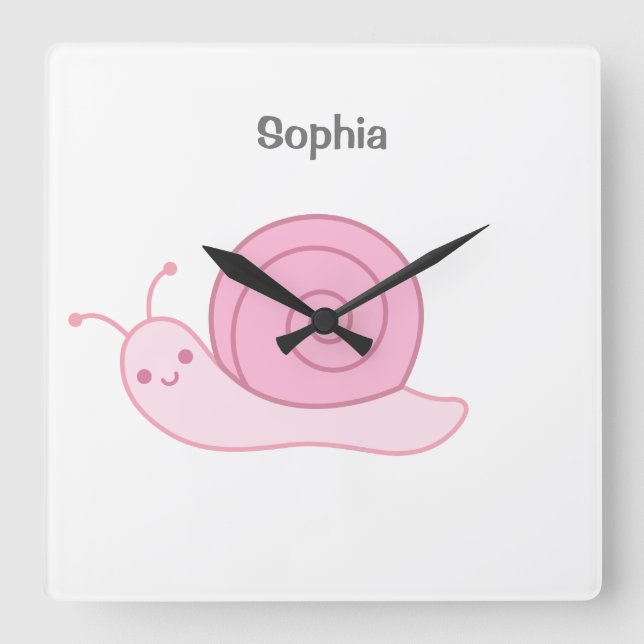 Reloj Cuadrado Baby Name personalized, Nursery, kids   Square Wal (Anverso)