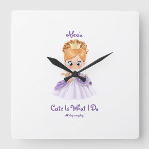 Reloj Cuadrado Baby white and purple baby