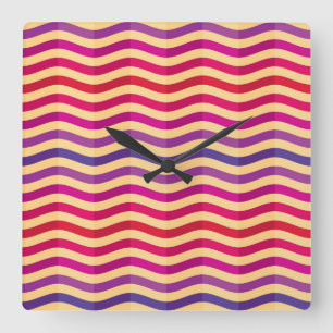 Reloj Cuadrado Background with stripes in retro 3