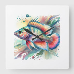 Reloj Cuadrado Bacoreta fish 100924AREF139 - Watercolor