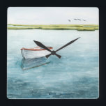 Reloj Cuadrado Bahía anclada I<br><div class="desc">Bahía anclada I por Grace Popp</div>