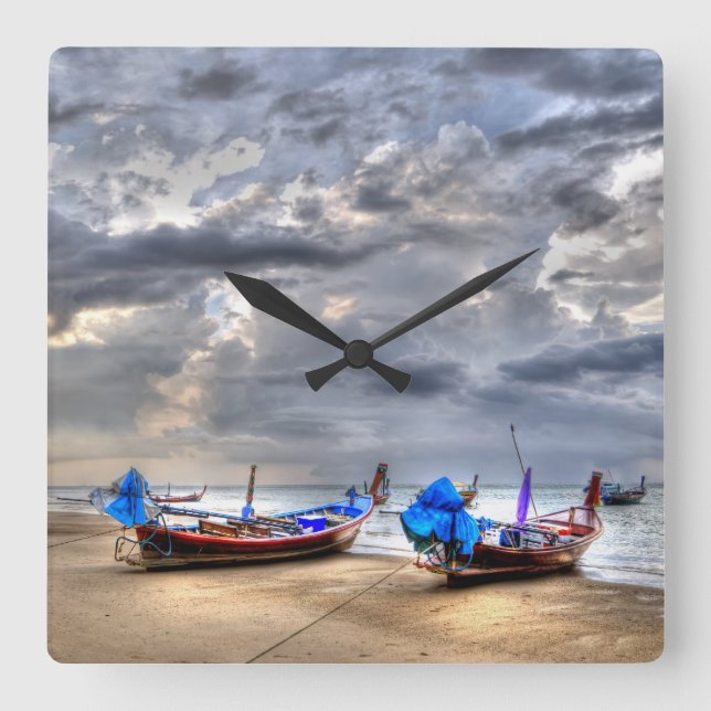 Reloj Cuadrado Bahía de Kamala en la isla de Phuket en Tailandia (Anverso)