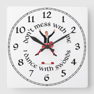 Reloj Cuadrado Bailarín de Highland de Escocia