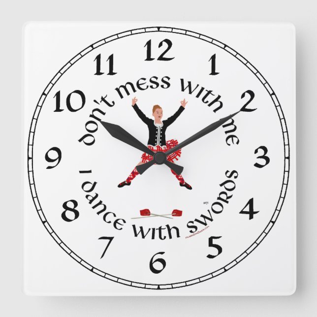 Reloj Cuadrado Bailarina de Highland no se mete conmigo (Anverso)