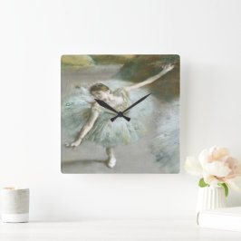 Reloj Cuadrado Bailarina en verde por Edgar Degas