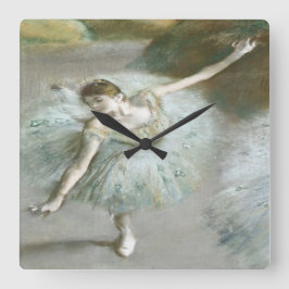 Reloj Cuadrado Bailarina en verde por Edgar Degas