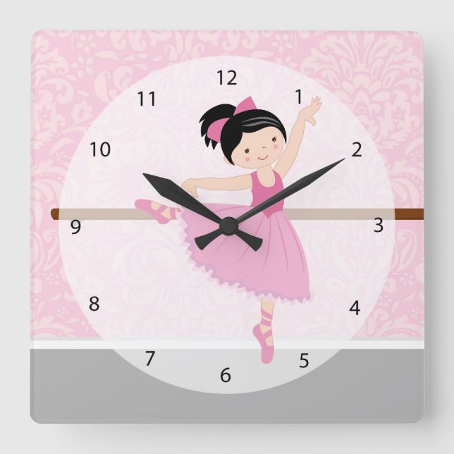 Reloj Cuadrado Bailarina linda (Anverso)
