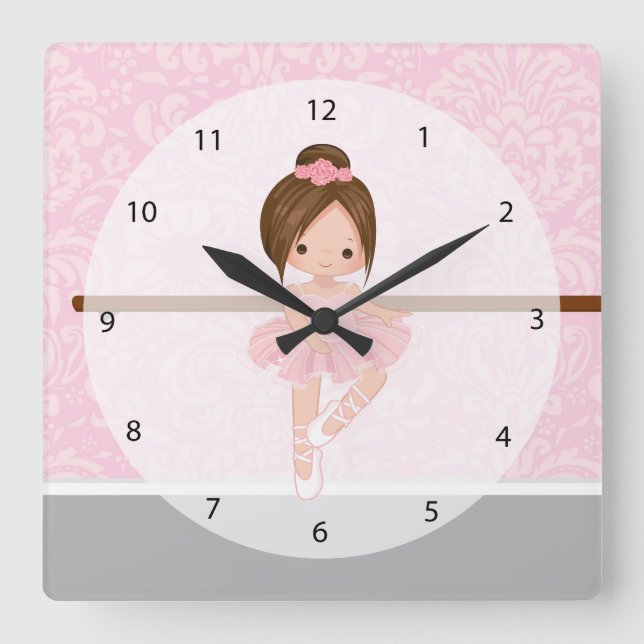 Reloj Cuadrado Bailarina linda (Anverso)