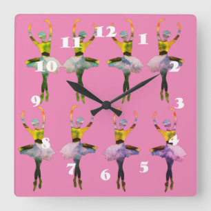 Reloj Cuadrado Bailarinas Ballet
