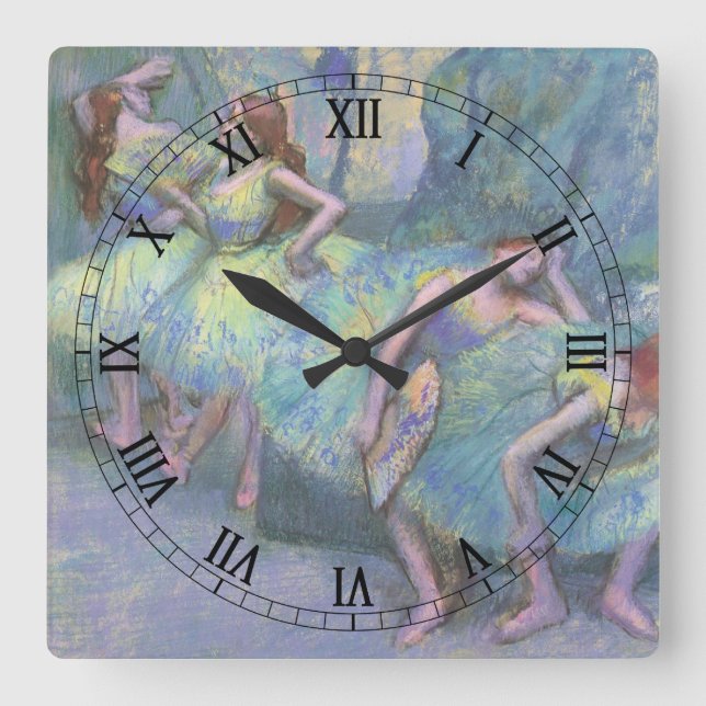 Reloj Cuadrado Bailarinas entre bastidores de Edgar Degas (Anverso)