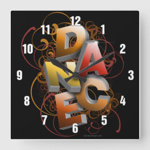 Reloj Cuadrado Baile 3D (otoño)