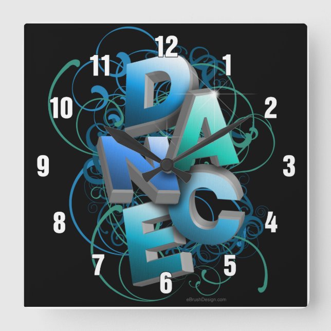 Reloj Cuadrado Baile 3D (primavera) (Anverso)