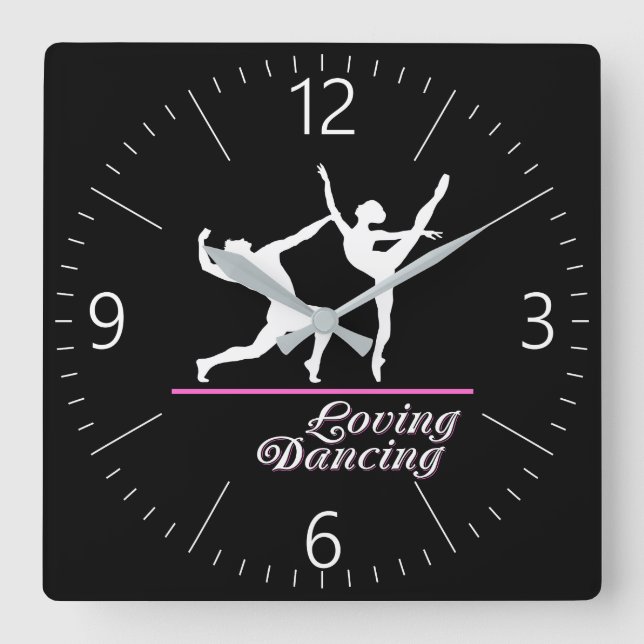 Reloj Cuadrado Baile amoroso (Anverso)