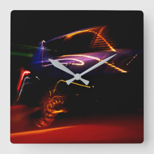 Reloj Cuadrado baile de auto púrpura