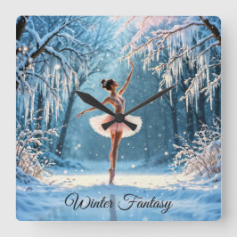 Reloj Cuadrado Baile de nieve baile invierno belleza arte
