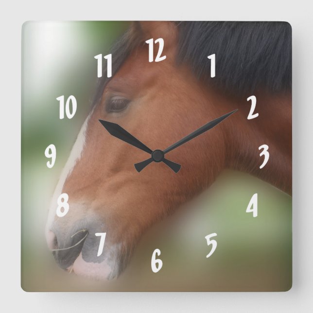 Reloj Cuadrado Baile Shire Borrador de Cara de Caballo (Anverso)