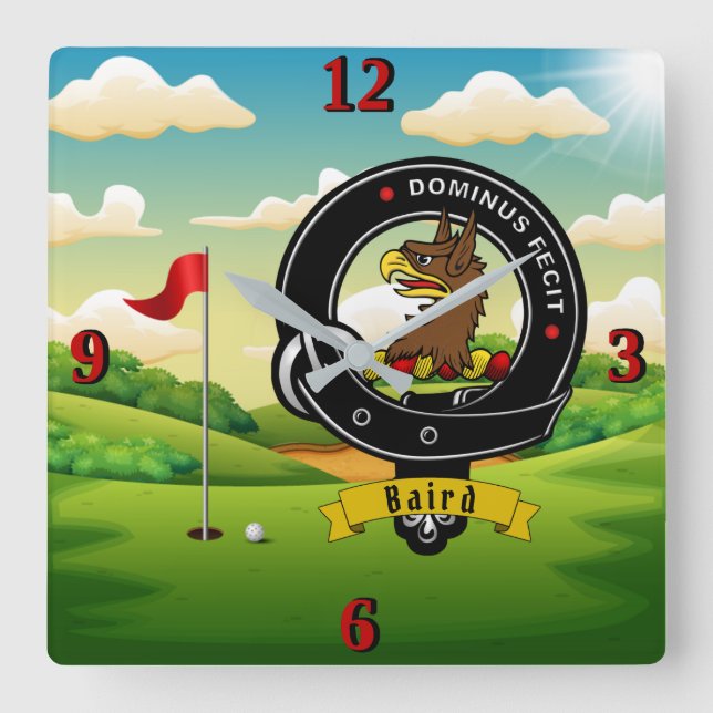 Reloj Cuadrado Baird Clan Badge Golf (Anverso)