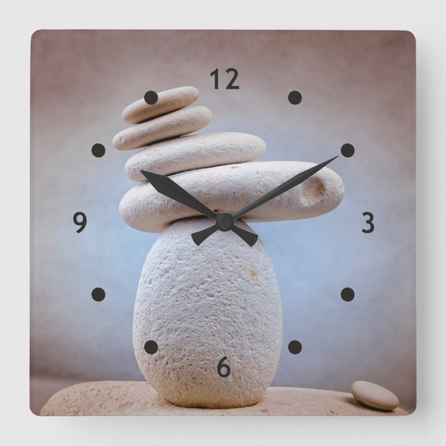 Reloj Cuadrado Balancing Stones Square + your ideas (Anverso)