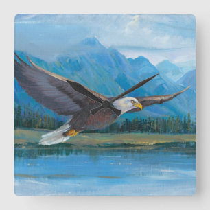 Reloj Cuadrado Bald Eagle Soaring