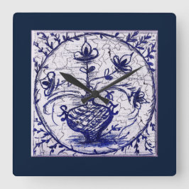 Reloj Cuadrado Baldosas antiguas de Alemania del Norte,baldosas d