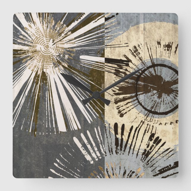 Reloj Cuadrado Baldosas de explosión I (Anverso)