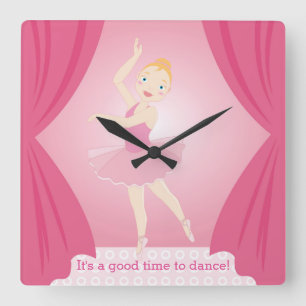 Reloj Cuadrado Ballerina birthday party