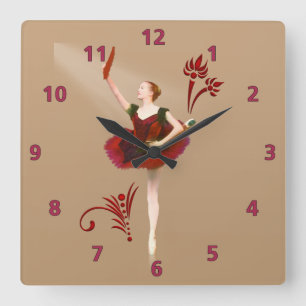 Reloj Cuadrado Ballerina con ventilador