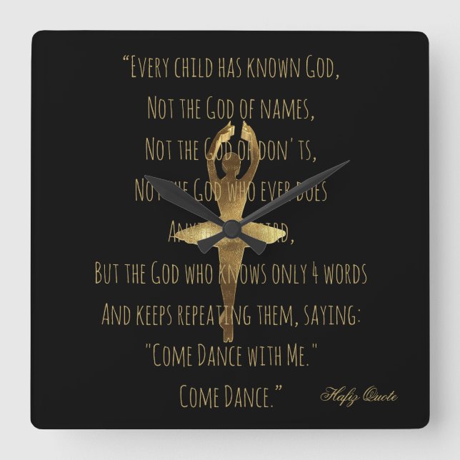 Reloj Cuadrado Ballerina Escuela de Ballet de Cita de Baile Inspi (Anverso)