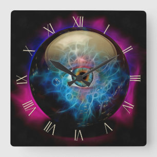 Reloj Cuadrado Balón de cristal con los ojos