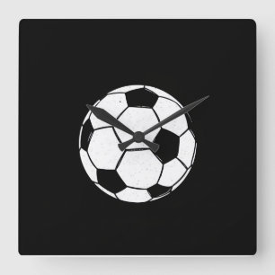 Reloj Cuadrado Balón de Fútbol Clásico Vintage Ilustración Deport