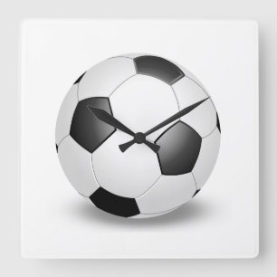 Reloj Cuadrado Balón de fútbol en blanco