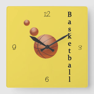 Reloj Cuadrado Baloncesto